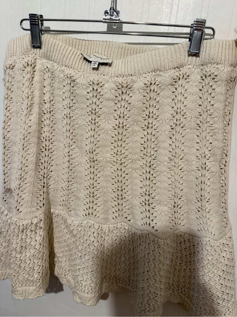 Cream Crochet Knit Skirt and top NWT - Picture 5 of 9